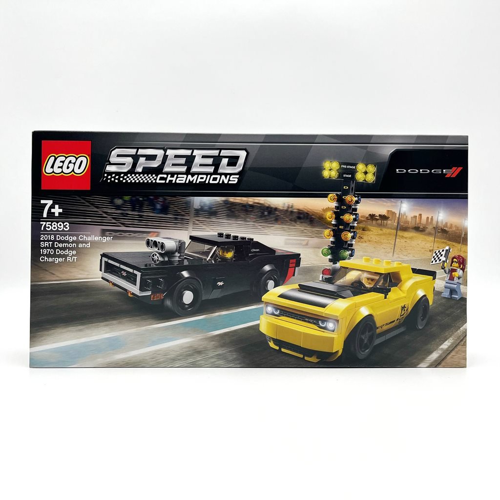 LEGO-LEGO Speed Champions 2018 Dodge Challenger SRT Demon &amp; 1970 Dodge Charger R/T Set 75893 - Spielwaren-Bunjaku