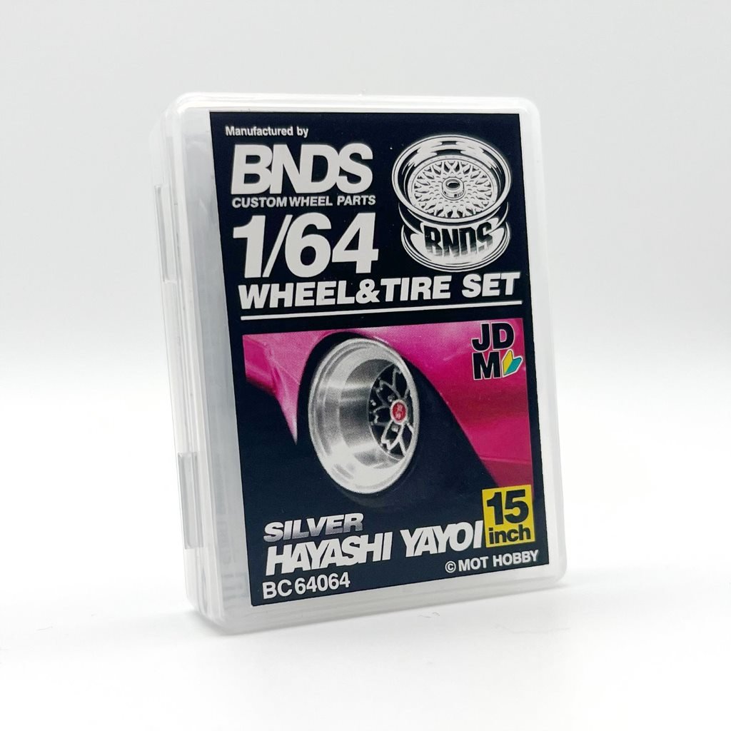 Mot Hobby BNDS-Mot Hobby BNDS Hayashi Yayoi 15 Inch Silber Wheel &amp; Tire Set Felgen &amp; Reifen Set 1:64 - Spielwaren-Bunjaku