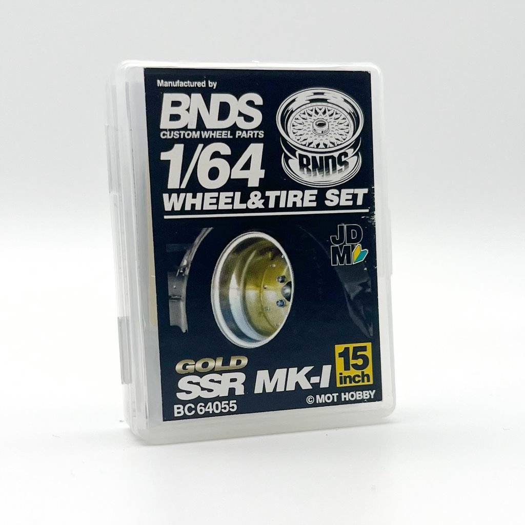 Mot Hobby BNDS-Mot Hobby BNDS SR MK-I 15 Inch Gold Wheel &amp; Tire Set Felgen &amp; Reifen Set 1:64 - Spielwaren-Bunjaku