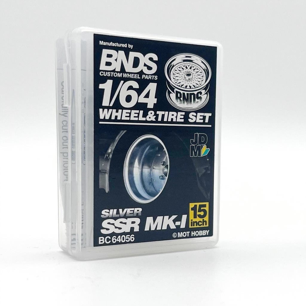 Mot Hobby BNDS-Mot Hobby BNDS SR MK-I 15 Inch Silber Wheel &amp; Tire Set Felgen &amp; Reifen Set 1:64 - Spielwaren-Bunjaku