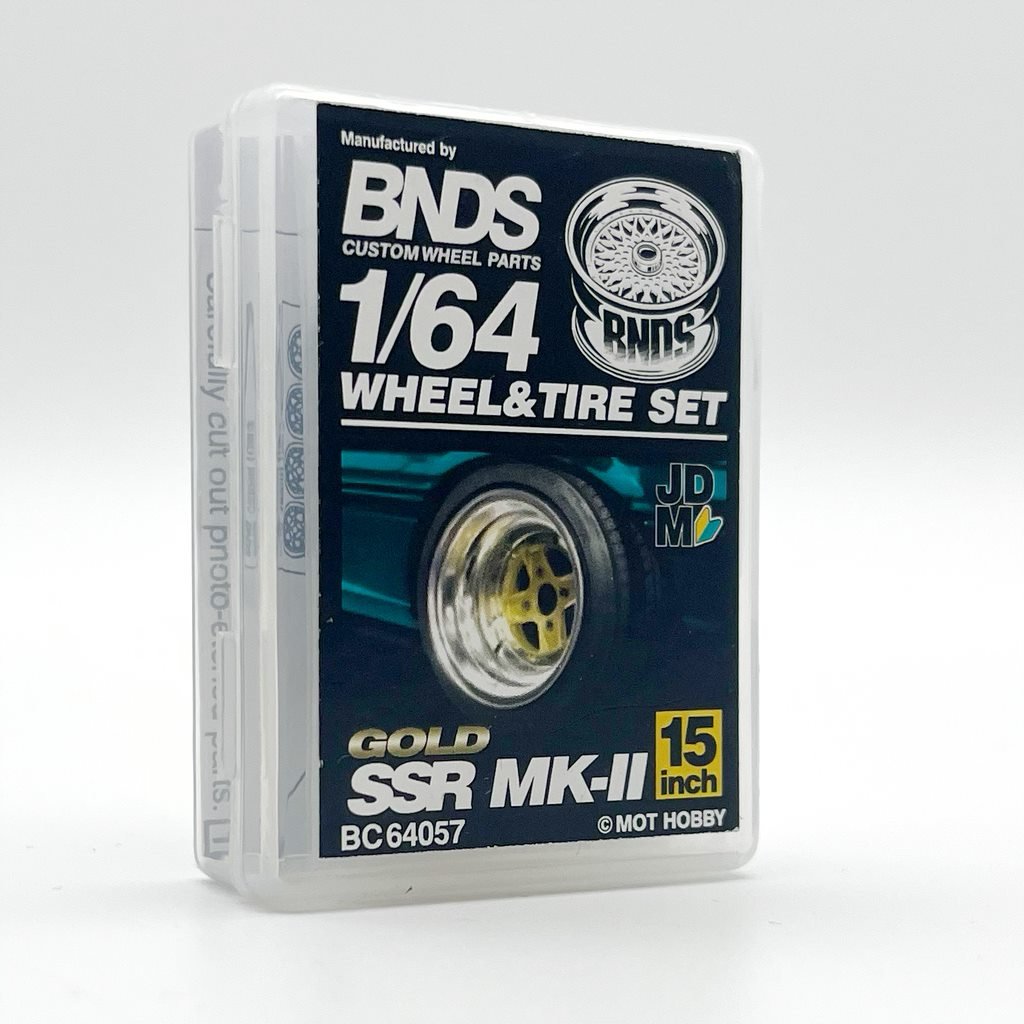 Mot Hobby BNDS-Mot Hobby BNDS SR MK-II 15 Inch Gold Wheel &amp; Tire Set Felgen &amp; Reifen Set 1:64 - Spielwaren-Bunjaku
