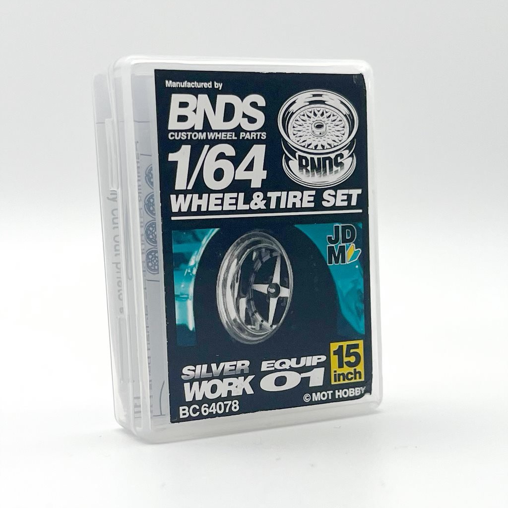 Mot Hobby BNDS-Mot Hobby BNDS Work Equip 01 15 Inch Silber Wheel &amp; Tire Set Felgen &amp; Reifen Set 1:64 - Spielwaren-Bunjaku